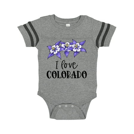 

Inktastic I Love Colorado Columbine Flowers Gift Baby Boy or Baby Girl Bodysuit