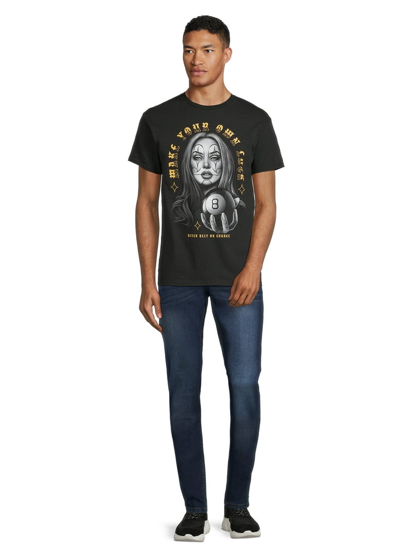 Make Your Own Luck Pinup Girl Men's Graphic Tee with Short Sleeves