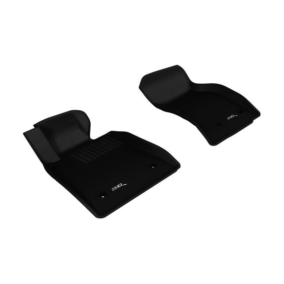 3D MAXpider L1CD00611509 Front Row Custom Fit All-Weather Floor Mat for Select Cadillac ATS Models - Kagu Rubber (Black)