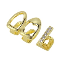 Unique Bargains 1 Set Fake Grills Hip Hop Style Teeth Grillz Gold Tone