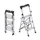 thumbnail image 1 of Escalera de 3 peldaños VEVOR, taburete plegable con pedal ancho antideslizante y empuñadura cómoda, escalera de aluminio portátil con capacidad de 150 kg, multiusos para cocina, color plateado, 1 of 9