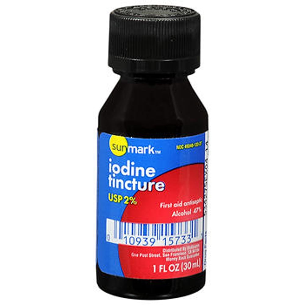 Sunmark Iodine Tincture USP 2 First Aid Antiseptic, 1 Fl. Oz