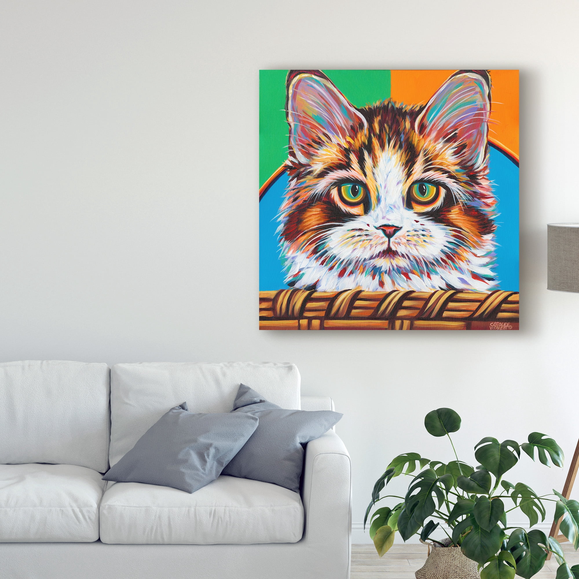 Trademark Fine Art 'Kitten in Basket II' Canvas Art by Carolee Vitaletti