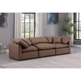 thumbnail image 2 of Meridian Furniture Indulge 94" Vegan Leather Modular Sofa in Brown, 2 of 9