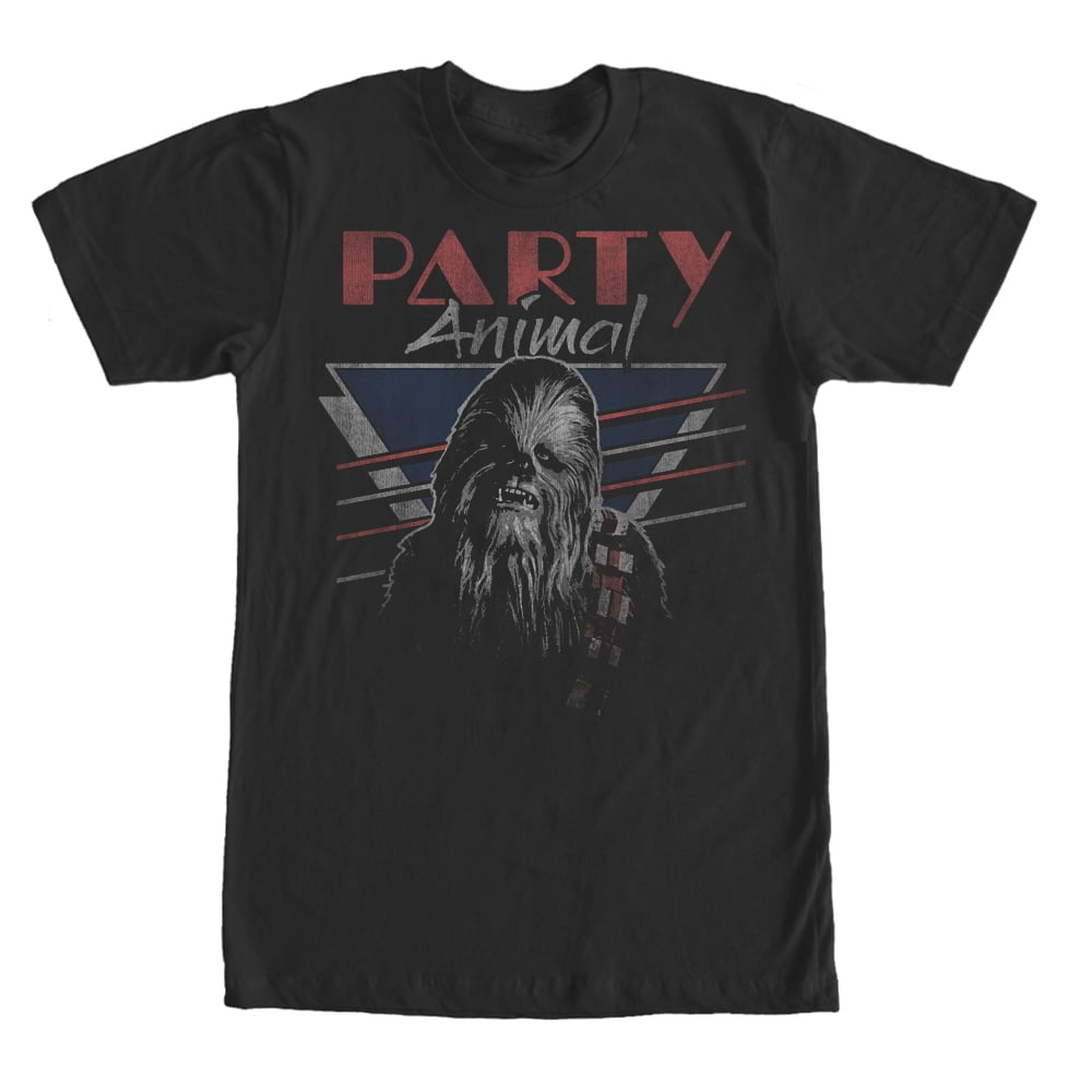 Men's Star Wars Chewbacca Party Animal Graphic Tee Black X Large