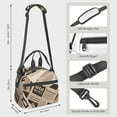 thumbnail image 4 of ZNDUO Reusable Lunch Box, Adjustable Shoulder Strap Old Newspaper Pattern Lunch Bag, 4 of 8