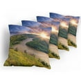 thumbnail image 5 of Ambesonne Nature Throw Pillow Cover 4 Pack, Rising Sun Calm River, 18", Multicolor, 5 of 7