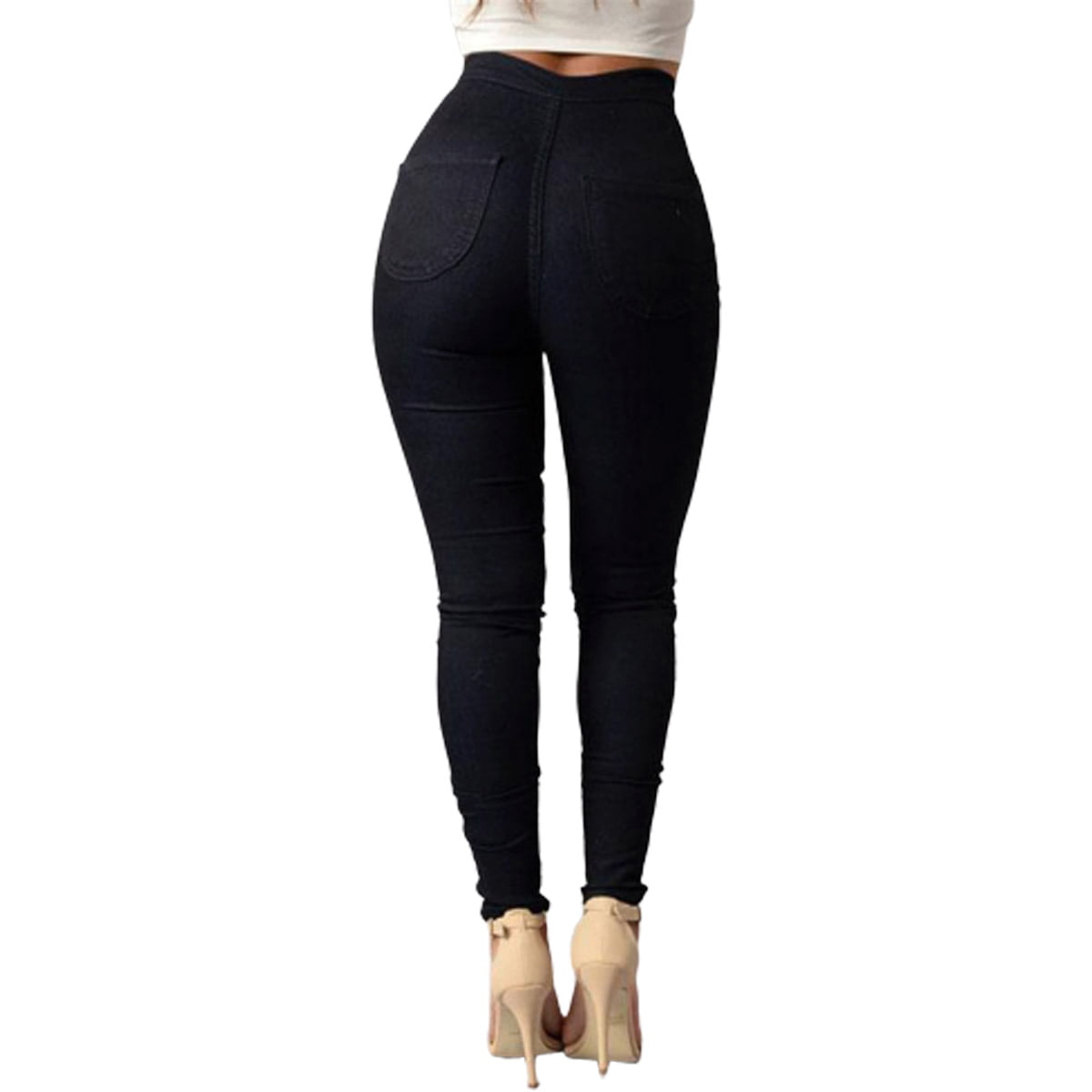 Women Jeans High Waist Denim Skinny Pants Stretch Pencil Trousers Slim Fit  | eBay