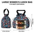 thumbnail image 5 of Pioneer Flower Floral Print Pattern Drawstring Lunch Bag Women - Drawstring Lunch Bag Insulated for Work Office - Stain-Resistant Large Lunchbags for Women with Multi-Pockets, 5 of 6