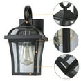 thumbnail image 4 of C Cattleya 1-Light Matte Black Outdoor Wall Lantern Sconces with Clear Seeded Glass(2-pack), 4 of 9