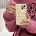 thumbnail image 1 of Winter Plush Square Lattice Case Compatible With Iphone 14 Pro Max, Soft Tpu Bumper Shockproof Cover, 1 of 5