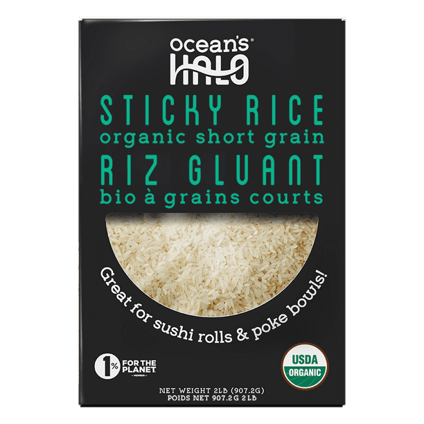 Ocean's Halo Organic Sticky Rice, Short Grain, 2lb (907.2g), ORGANIC