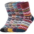 thumbnail image 1 of 5 pares de calcetines de lana: calcetines de lana cómodos y cálidos para mujer, calcetines de invierno vintage para mujer, calcetines de tripulación súper suaves para mujer, calcetines de, 1 of 7