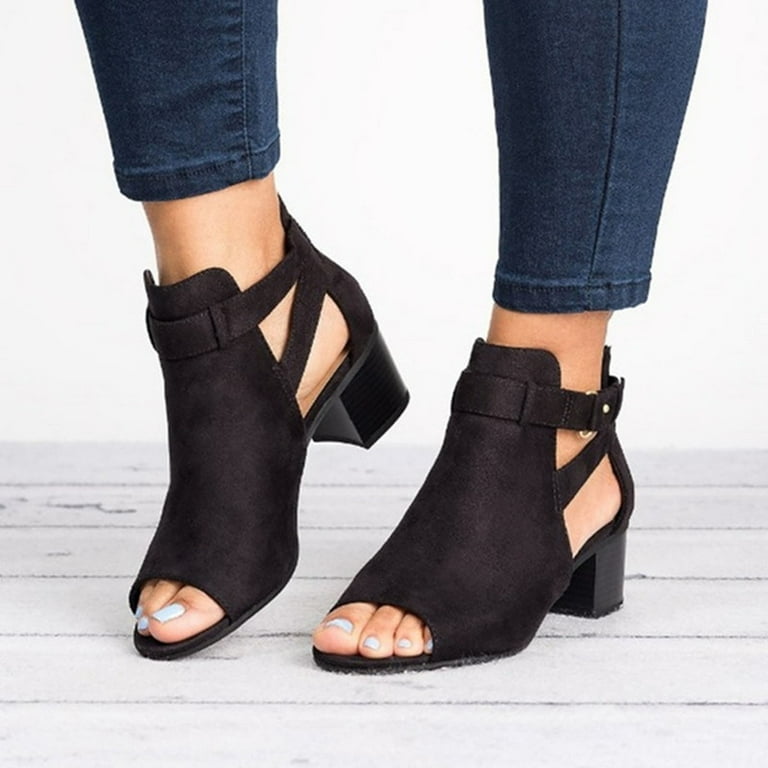 Open toe short clearance heels