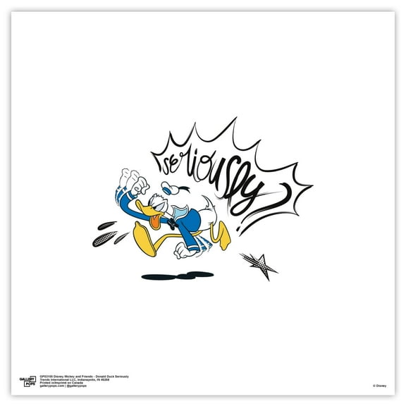 Gallery Pops Disney Mickey and Friends - Donald Duck Seriously Wall Art, Unframed Version, 12" x 12"