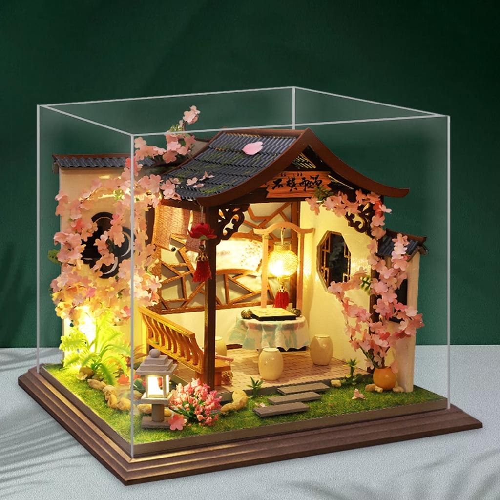 DIY Wooden Doll House Kit Wooden Puzzle Dollhouse Japanese Traditional Garden Scenery 3D Wooden Puzzle Mechanical Model Building Kit