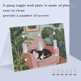 thumbnail image 3 of Yayeee Toggle Light Switch Wall Plate 2-Gang 4.56"x4.48" Decorative Outlet Cover, Pink Sleeping Cat, 3 of 7