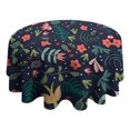 thumbnail image 4 of Pioneer Flower Floral Print Pattern Round Tablecloth 60"x60",Wrinkle Wipeable Table Cloth for Kitchen Dining Room Picnic Patio Party, 4 of 6