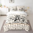 thumbnail image 2 of Feelyou Retro Western Cowboy Comforter Set 7pcs, Cactus Boot Skull Queen Bedding Sets, 2 of 8