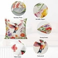 thumbnail image 5 of Decorative Throw Pillow Covers 16x16 Inch Set of 2 Hummingbird Home Decor Pillow Cases for Couch, Brid Spring Floral Cushion Case for Living Room Bedroom Bed Car Chair, 5 of 9