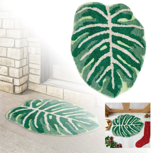 Leaf Floor Mats Non Kitchen Mat For Home Decoration Easy Clean Entry Rug Indoor Outdoor Use