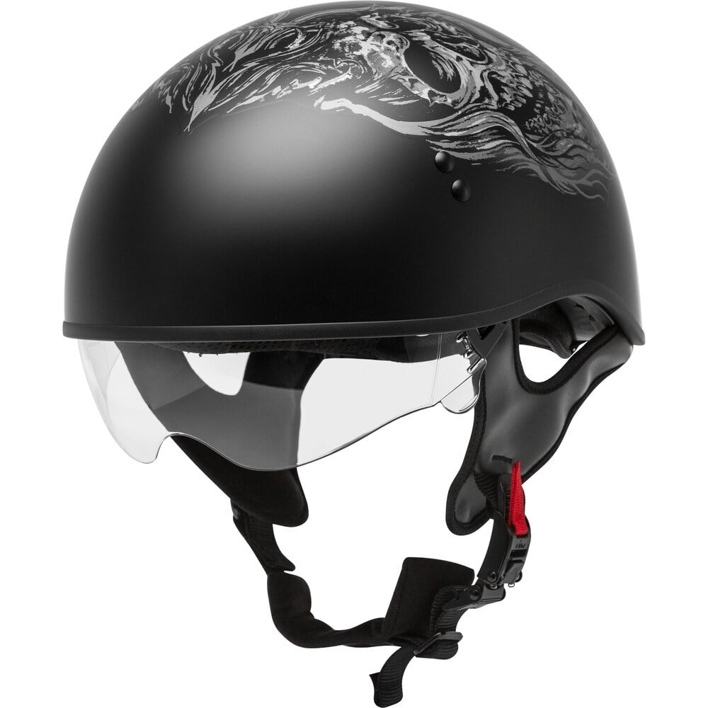 GMAX GM65 Naked Half Face Street Motorcycle Helmet Gloss Black 