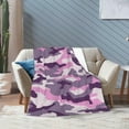 thumbnail image 4 of Purple Camouflage Throw Blanket Ultra Soft Warm All Season Camo Military Decorative Fleece Blankets for Bed Chair Car Sofa Couch Bedroom 80"X60", 4 of 6