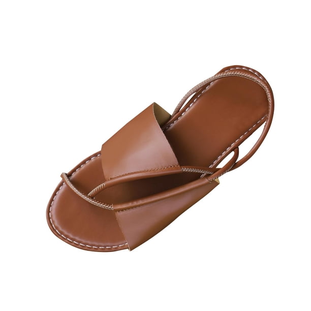 Mujeres Zapatos de Caminar Crisscross Tanga Sandalias Planas, Zapatos Casuales de las Mujeres Más Tamaño Ligero Playa Verano