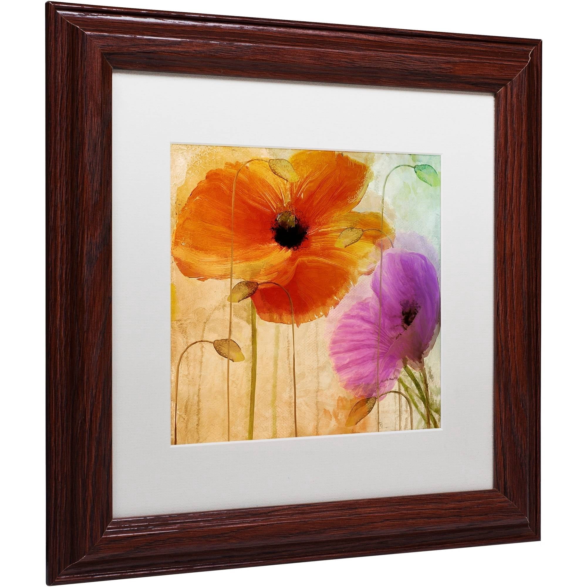 Trademark Fine Art "Penchant For Poppies II" Canvas Art by Color Bakery White Matte, Wood Frame