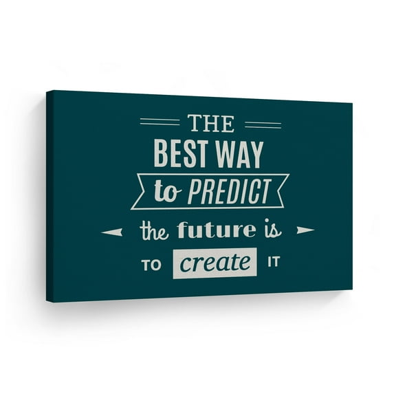 Smile Art Design The Best Way to Predict the Future is to Create it Lettering Motivational Canvas Wall Art Inspirational Wall Art Entrepreneur Quote Print Modern Office Decor Gift Ready to Hang 11x17