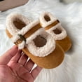 thumbnail image 2 of Bxsruta Girls Mary Janes Fluffy Faux Shearling Lined Flat Shoes Buckle Strap Casual Walking Shoes, 2 of 8