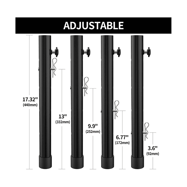 Table Leg Extenders for Folding Tables Straight/Bent Leg, Leg Extensions, Heights Adjustable Risers - 4PCS