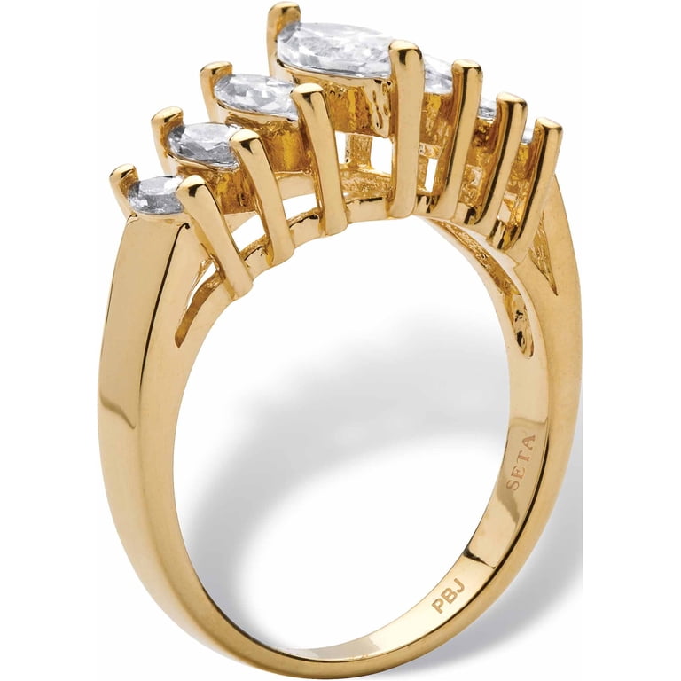 PalmBeach Jewelry Marquise CZ Ring, Gold or Platinum Plated photo 2