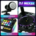 thumbnail image 5 of JBeeCtrl DJ Mixer for Kids with Microphone, Piano&BT Light up DJ Turntable with 12 Midi DJ Controller for Beginners Child Musical Instruments Toys for 5 6 7 8 Year Old Boys Birthday Gift-Black, 5 of 7