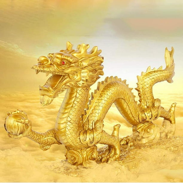 Feng Shui chinois chanceux doré dragon bateau décoration de maison