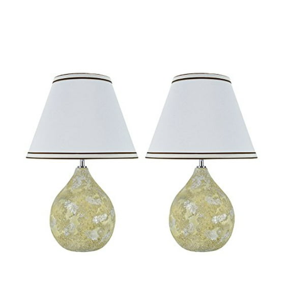 Aspen Creative 40075 Two Pack Set 18 High Transitional Ceramic Table Lamp Moss Finish With Hardback Empire Shaped Shade In Off White 12