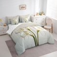 thumbnail image 3 of jejeloiu Modern Minimalism Aesthetic 7-Piece Twin Bedding Sets,Rustic Lily Flowers Bedding Comforter Set For Girls Kids Reversible, 3 of 8