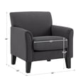 thumbnail image 4 of Weston Home Tribeca Modern Accent Chair, Dark Grey Linen, 4 of 8