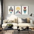 thumbnail image 3 of Abstract Geometry Wall Art Prints, 3 Framed 12 x 16 inch Canvas, Bedroom Living Room Bathroom Decor, 3 of 6