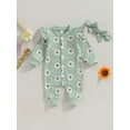 thumbnail image 2 of Bagilaanoe Newborn Baby Girl Fall Jumpsuits Daisy Print Long Sleeve Bodysuits 3M 6M 12M 18M Infant Casual One Piece Romper, 2 of 8