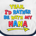 thumbnail image 4 of Inktastic Yeah I'd Rather Be with My Nana in Red Yellow and Blue Boys or Girls Baby Bib, 4 of 4