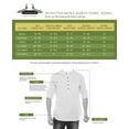 thumbnail image 7 of In-Sattva Men's Double-Breasted Pullover Sattva-Collar Henley Style Kurta Tunic; Natural Linen; LG, 7 of 7
