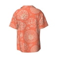 thumbnail image 2 of KLL he Marine Theme With Beautiful Corals Print Men's Shirt Short Sleeve Button Down Summer Cuba Beach Shirts- X-Large, 2 of 7