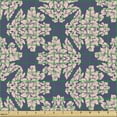 thumbnail image 2 of Ambesonne Damask Fabric by the Yard Upholstery, Soft Blooming Pastel Damask, 10 Yards, Dark Indigo and Pale Rose, 2 of 5