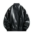 thumbnail image 2 of Donemore Men's Biker Vintage PU Leather Jacket Solid Color Zipper Pockets Long Sleeve No Hood, 2 of 8