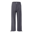 thumbnail image 4 of YIFUNIN Women's Cotton Linen Wide Leg Palazzo Pants with Elastic Waist & Button, Summer Casual Trousers with Side Pockets, Relaxed Beach Wear,Dark Gray 2XL, 4 of 5