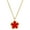 0418K Real Gold Red 4848, variant on Simple All-match Titanium Steel Flower Pendant Necklace For Women
