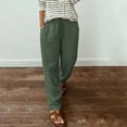 thumbnail image 2 of YUANGUANST Women's Wide Leg Pants Cotton Linen Straight Leg Pants For Women Boho Summer Casual Loose Plus Size High Waist Trousers Beach Outfits Business Work Casual Pants, 2 of 4