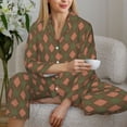 thumbnail image 6 of Bingfone Womens Pajama Sets Green and Pink Squares Print,Long Sleeve Loungewear Pajamas Set-X-Large, 6 of 8