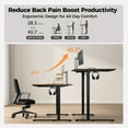 thumbnail image 6 of 55.1 Inch Electric L-Shaped Height Adjustable Standing Desk, Sit to Stand Corner Desk with Memory Presets and Hooks, Ergonomic Home Office Computer Desk for Workstations, Rustic Brown, 6 of 9